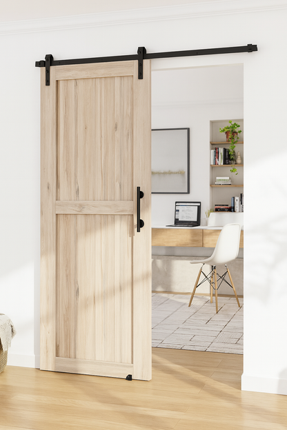 WINSOON 5 ft./60 in. Single Track Bypass Sliding Barn Door Hardware Kit for Double Doors, Low Ceiling