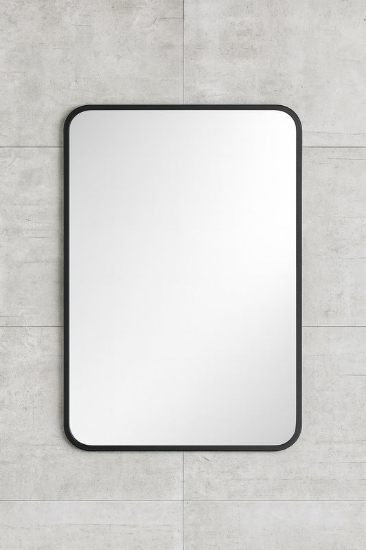 GLSLAND 30 in. W x 39 in. H Large Rectangular Metal Framed Wall Bathroom Vanity Mirror Black