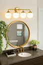 Deyidn 30.71 in. 4-Light Gold Bathroom Vanity Light with Opal Glass Shades, Bulbs not Included
