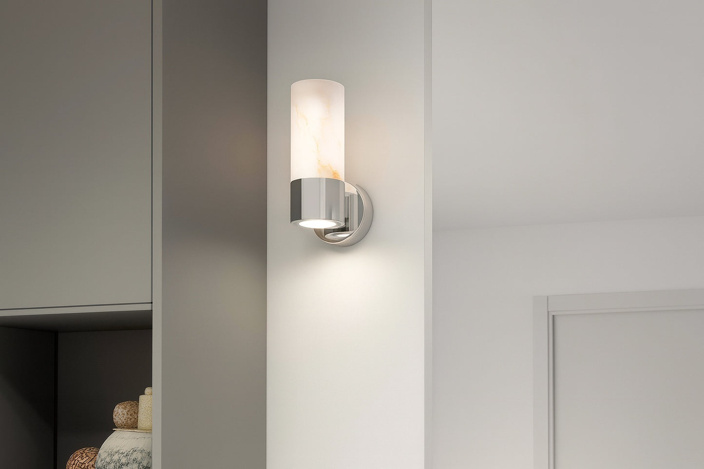 Artika Marble Modern 1 light Chrome Dimmable LED integrated Wall Sconce