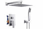 Androme 12 in 2 Jet High Pressure Rainfall Shower System w Combo Set Wall Mount Handheld Shower Head in Chrome Valve Included