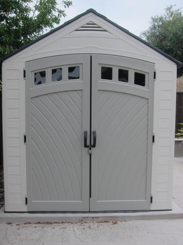 Vista 7 ft. W x 10 ft. D Plastic Resin Storage Shed with Floor (74 sq. ft.) in Colonnade (Beige)