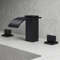 Modern 8 in. Widespread Double Handle Bathroom Sink Faucet in Matte Black