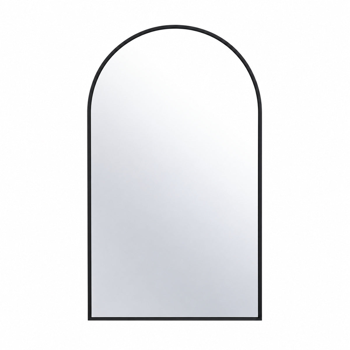 GLSLAND 24 in W x 36 in H Arched Metal Framed Wall Bathroom Vanity Mirror Black