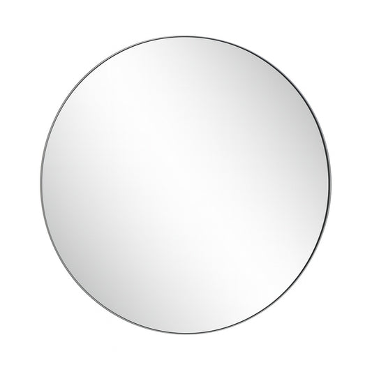 GLSLAND 30 in W x 30 in H Round Metal Framed Wall Bathroom Vanity Mirror Black
