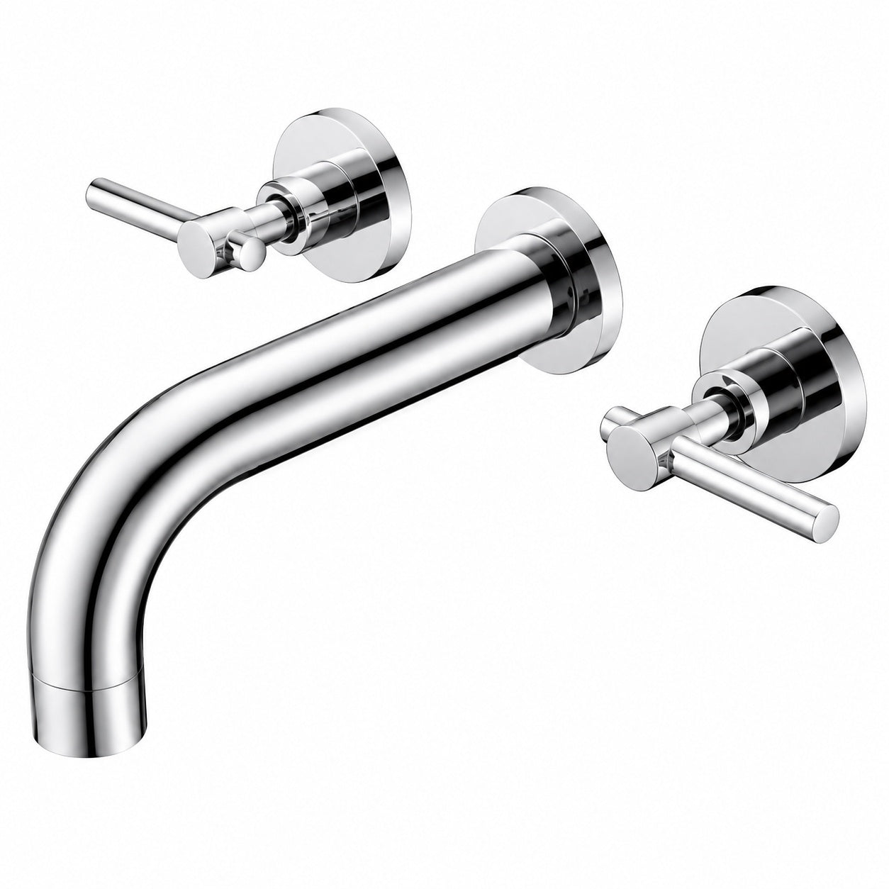SUMERAIN Contemporary Double Handle Wall Mount Roman Tub Faucet with Valve in Chrome