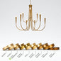 LNC 41 3 in Classic 9 Light Plating Brass 2 Tier Candlestick Island Chandelier with Curvy Arms for Kitchens Dining Rooms