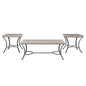 Linon Home Decor Bellamy 47 8 in L Black Rectangle Faux Concrete Top 3 Piece Occasional Coffee Table and Accent End Table Set