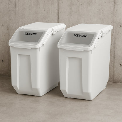 Ingredient Storage Bin 2 x 15 in. L Dispenser Bin with 2 Measuring Cups PP Material Kitchen Rice Cereal Flour Bin 840349949314 VEVOR