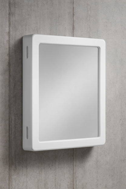 15-1/4 in. W x 19-3/8 in. H Rectangular Framed Recessed or Surface-Mount Bathroom Medicine Cabinet with Mirror, White