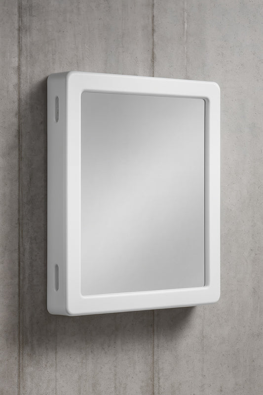15-1/4 in. W x 19-3/8 in. H Rectangular Framed Recessed or Surface-Mount Bathroom Medicine Cabinet with Mirror, White