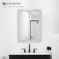 15-1/4 in. W x 26 in. H Framed Recessed or Surface-Mount Bathroom Medicine Cabinet with Mirror, Gray