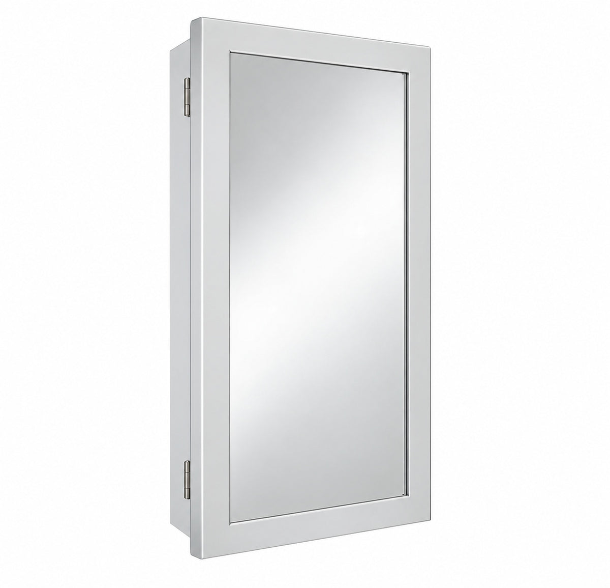 Glacier Bay 15 1 4 in W x 26 in H Framed Recessed or Surface Mount Bathroom Medicine Cabinet with Mirror Gray 33154