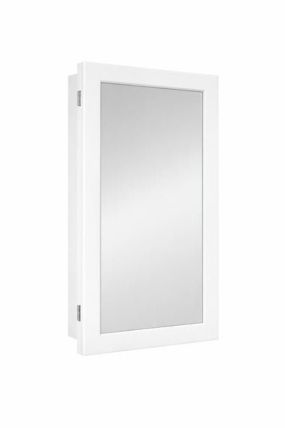 Glacier Bay 15 1 4 in W x 26 in H Framed Recessed or Surface Mount Bathroom Medicine Cabinet with Mirror in White 33153