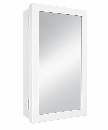 Glacier Bay 15 1 4 in W x 26 in H Framed Recessed or Surface Mount Bathroom Medicine Cabinet with Mirror in White 33153