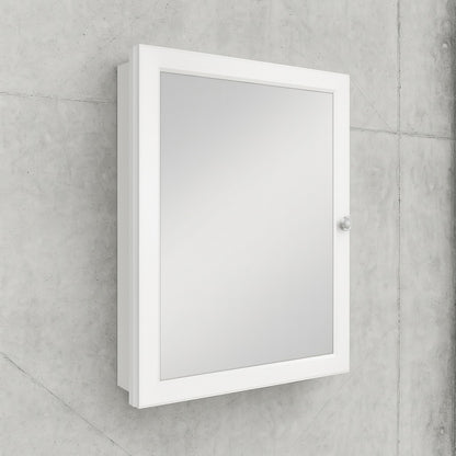 Glacier Bay 20 in W x 26 in H Rectangular Framed Recessed or Surface Mount Bathroom Medicine Cabinet with Mirror White