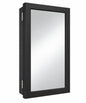 Glacier Bay 15 1 4 in W x 26 in H Rectangular Framed Recessed or Surface Mount Bathroom Medicine Cabinet with Mirror Black 24357