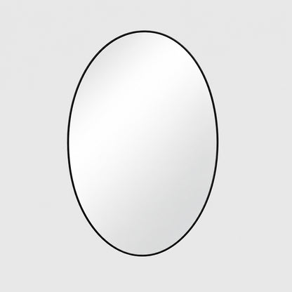 GLSLAND 24 in W x 36 in H Oval Metal Framed Wall Bathroom Vanity Mirror Black