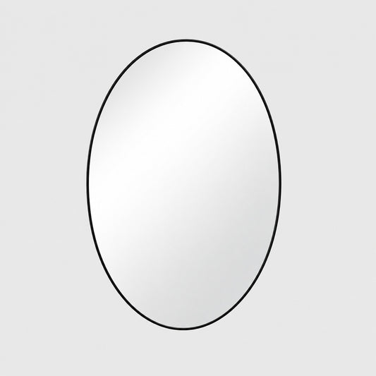 GLSLAND 24 in W x 36 in H Oval Metal Framed Wall Bathroom Vanity Mirror Black