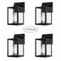 Hukoro 10 in Black Outdoor Hardwired Wall Lantern Sconce with Clear Glass Shade and No Bulbs Included 4 Pack