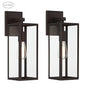 Hukoro Martin 17.5 in. 1-Light Bronze Hardwired Outdoor Wall Lantern Sconce with No Bulbs Included(2-Pack)