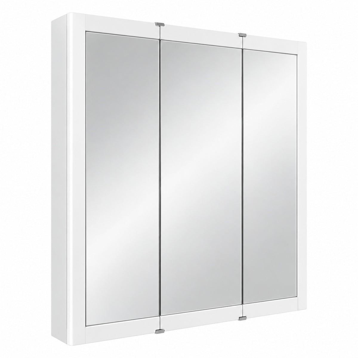 Glacier Bay 30 3 16 in W x 29 in H Framed Surface Mount Tri View Bathroom Medicine Cabinet with Mirror White 33158