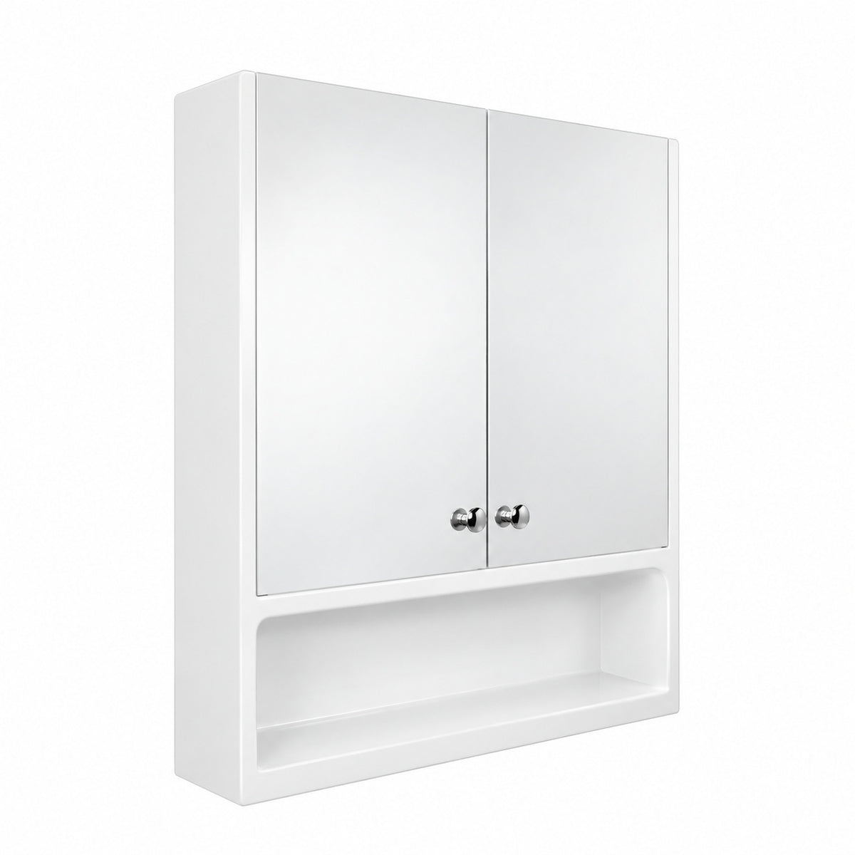 Glacier Bay 22 7 8 in W x 27 7 8 in H Framed Surface Mount Rectangular Bathroom Medicine Cabinet with Mirror White 33155