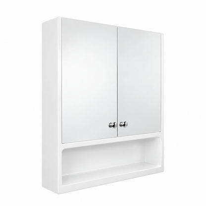 Glacier Bay 22 7 8 in W x 27 7 8 in H Framed Surface Mount Rectangular Bathroom Medicine Cabinet with Mirror White 33155