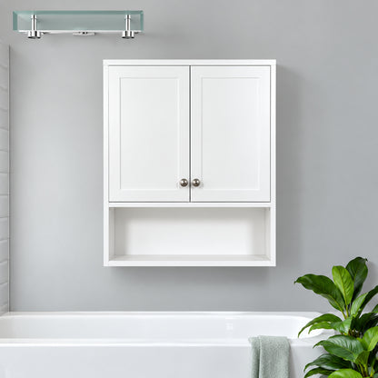 Glacier Bay 22 7 8 in W x 27 7 8 in H Framed Surface Mount Rectangular Bathroom Medicine Cabinet with Mirror White 33155