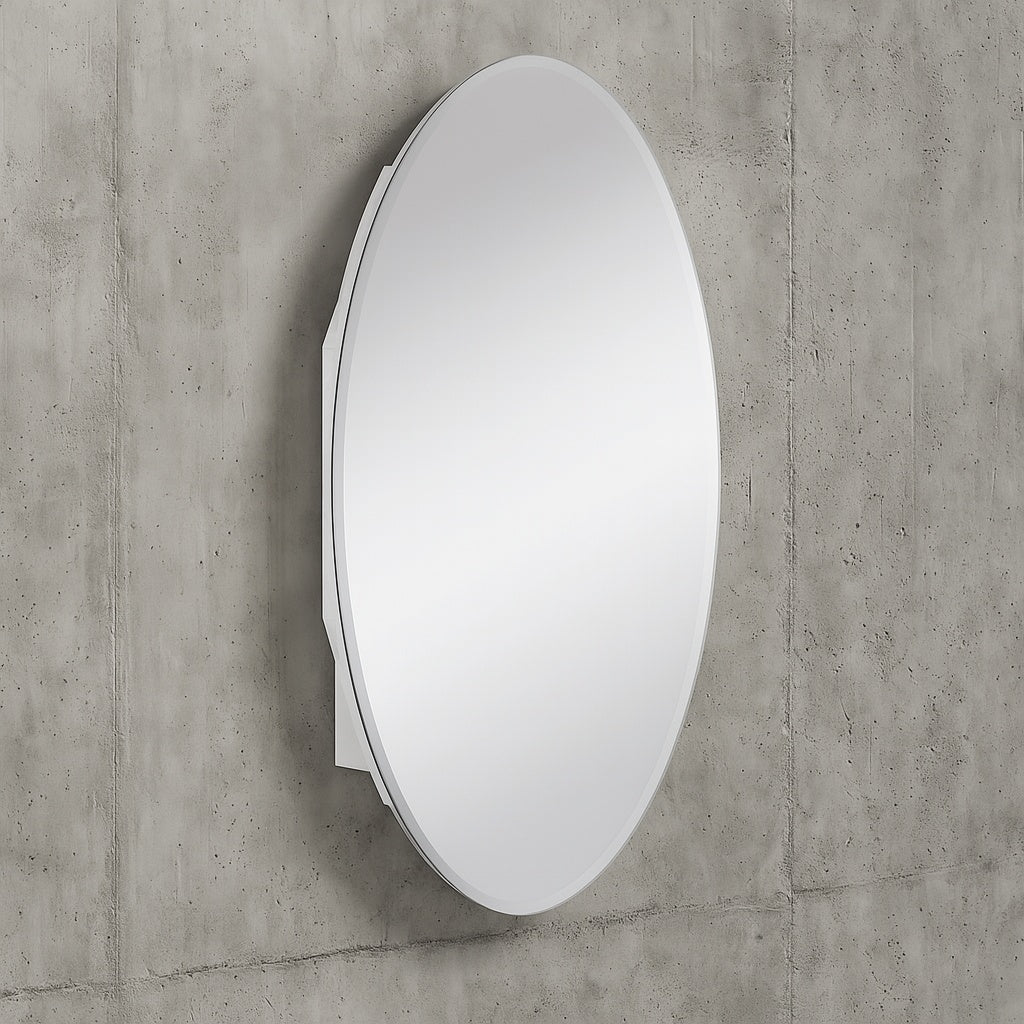 Glacier Bay 20 in x 30 in Frameless Recessed or Surface Mount Bathroom Medicine Cabinet with Beveled Mirror White