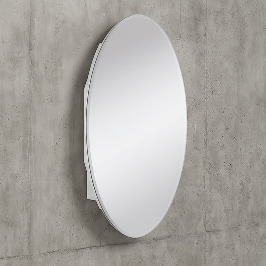 Glacier Bay 20 in x 30 in Frameless Recessed or Surface Mount Bathroom Medicine Cabinet with Beveled Mirror White