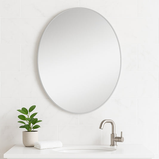 20 in. x 30 in. Frameless Recessed or Surface-Mount Bathroom Medicine Cabinet with Beveled Mirror, White
