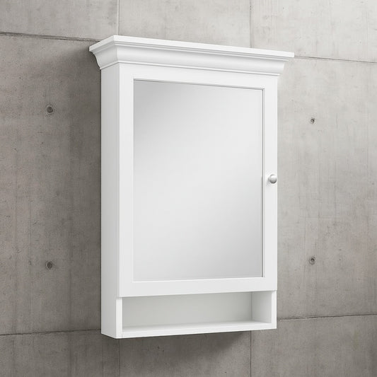23-1/2 in. W x 32-1/2 in. H Framed Surface-Mount Bathroom Medicine Cabinet with Mirror, White