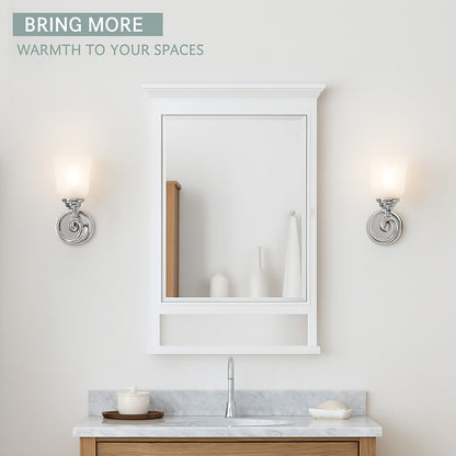 23-1/2 in. W x 32-1/2 in. H Framed Surface-Mount Bathroom Medicine Cabinet with Mirror, White