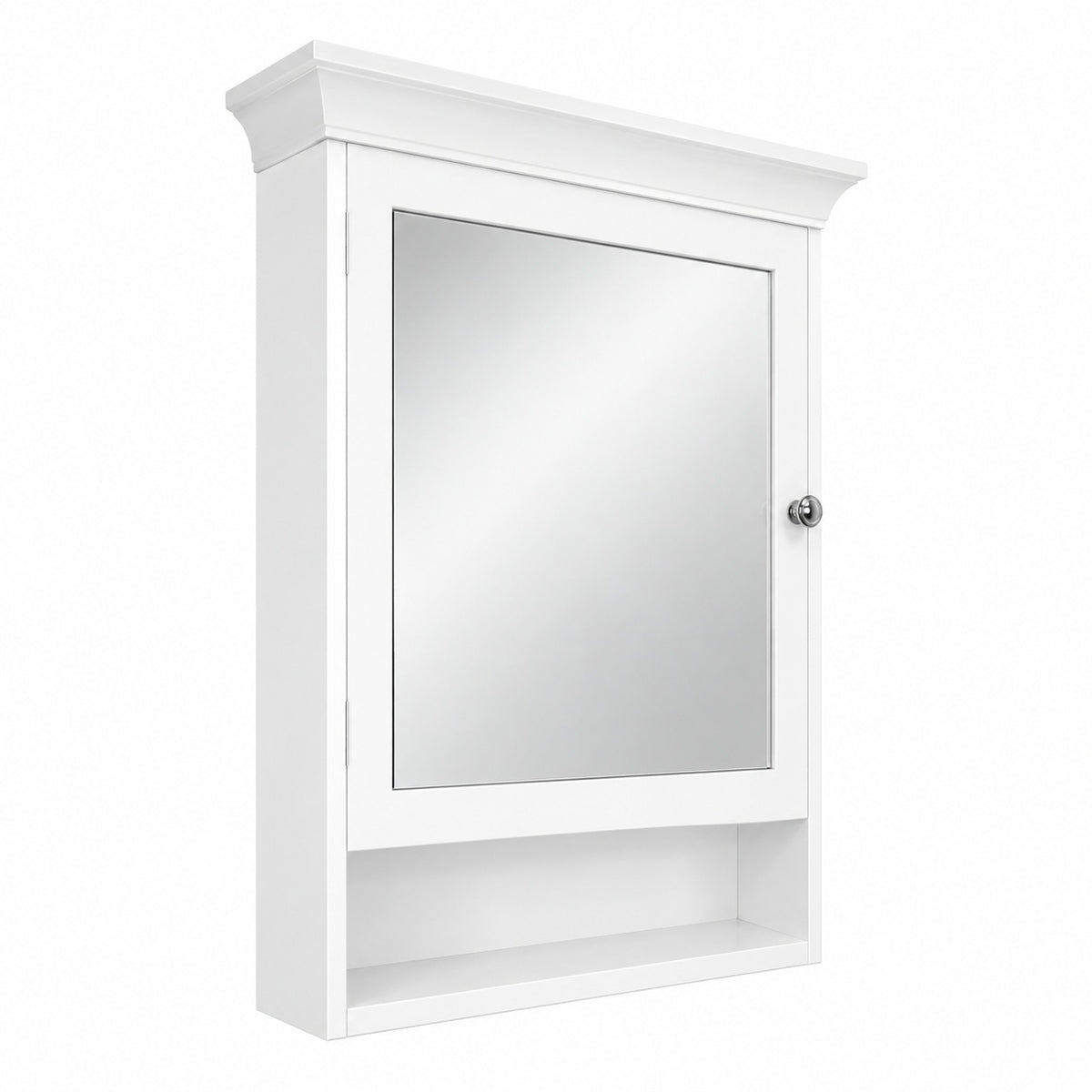 Glacier Bay 23 1 2 in W x 32 1 2 in H Framed Surface Mount Bathroom Medicine Cabinet with Mirror White 26241