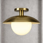 Alvia 14.5 in. Brass Semi Flush Mount with Glass Shade SF1955