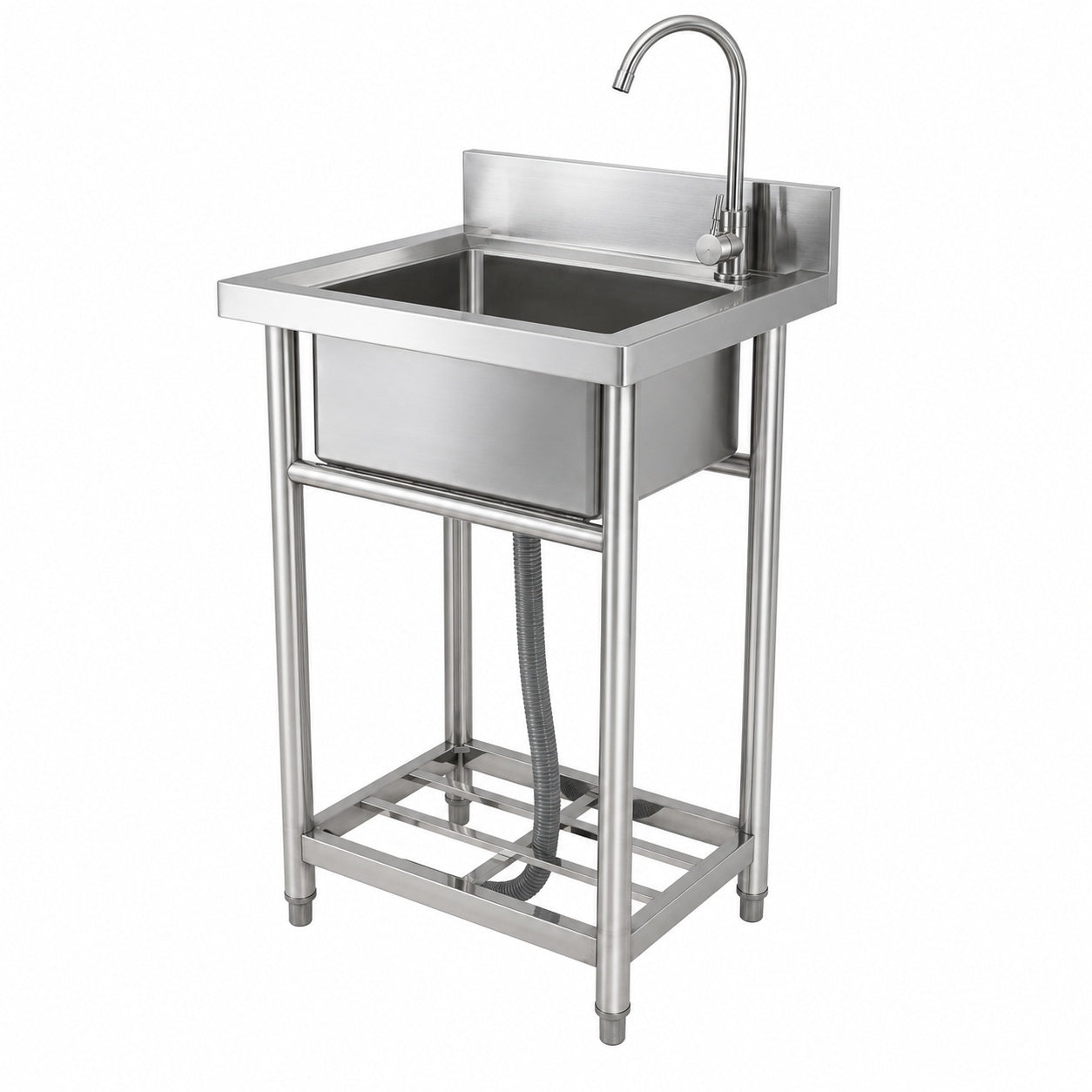 VEVOR Stainless Steel Utility Sink 1 Compartment 16 x 13 x 8 7 in Commercial Single Bowl Sinks