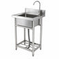 VEVOR Stainless Steel Utility Sink 1 Compartment 16 x 13 x 8 7 in Commercial Single Bowl Sinks