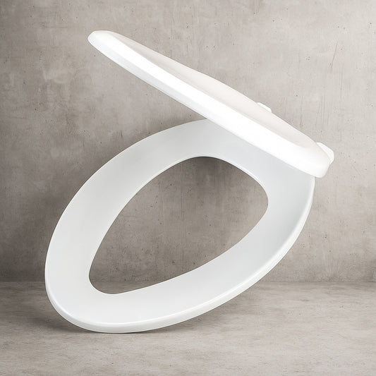 Elongated Slow Close Front Toilet Seat in White