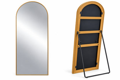LuxHomez 24 in W x 71 in H Oversized Modern Arch Wood Full Length Gold Wall Mounted Standing Mirror Floor Mirror GGI AWMGD 4