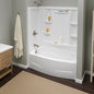 Classic 500 Curve 60 in. x 32 in. Alcove Deep Soaking Bathtub with Left Drain in High Gloss White 195205069737 Delta