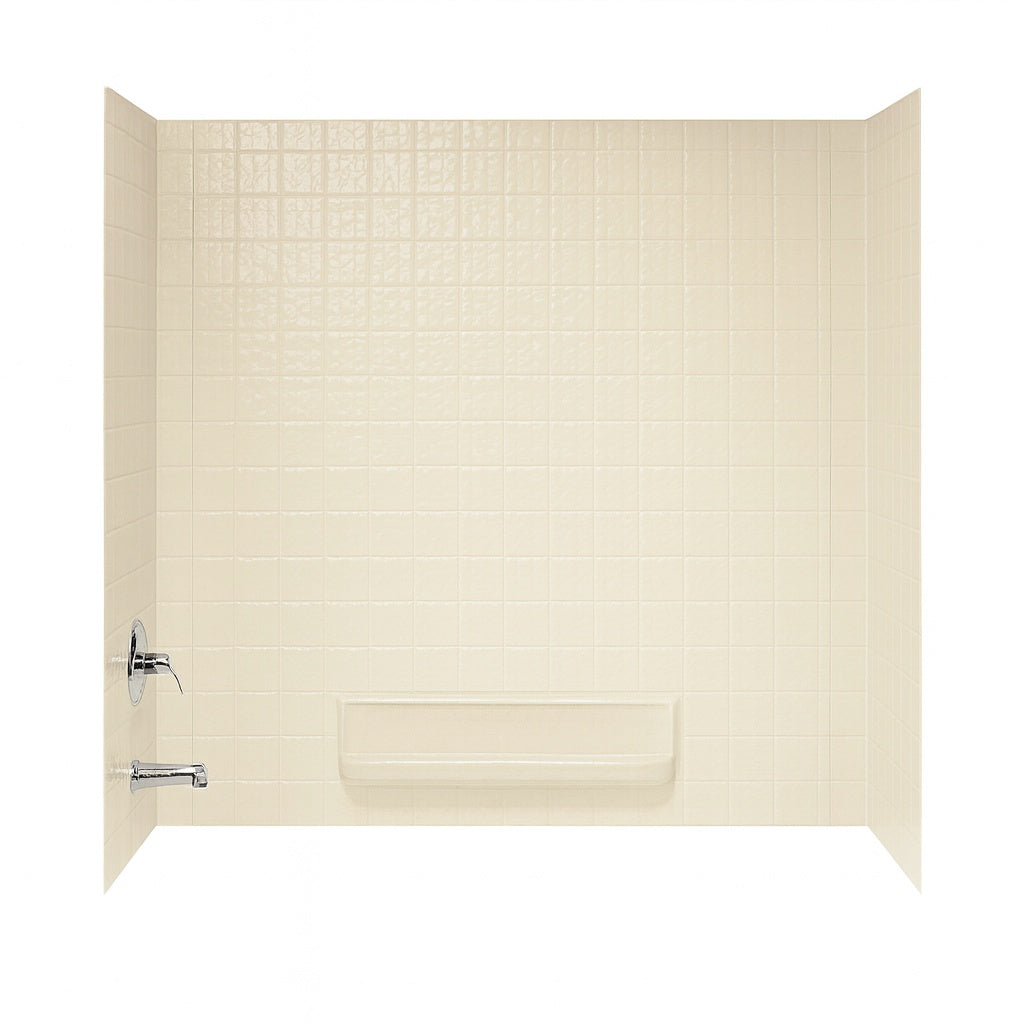 Swan 30 in x 60 in x 59 5 in 3 Piece Direct to Stud Alcove Tub Surround in White