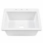 SINKOLOGY Jackson 25 in 3 Hole Drop In Single Bowl Crisp White Fireclay Kitchen Sink with