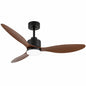 Breezary Sawyer 52 in Integrated LED Indoor Brown Blade Black Ceiling Fans with Light and Remote Control 30007 BW