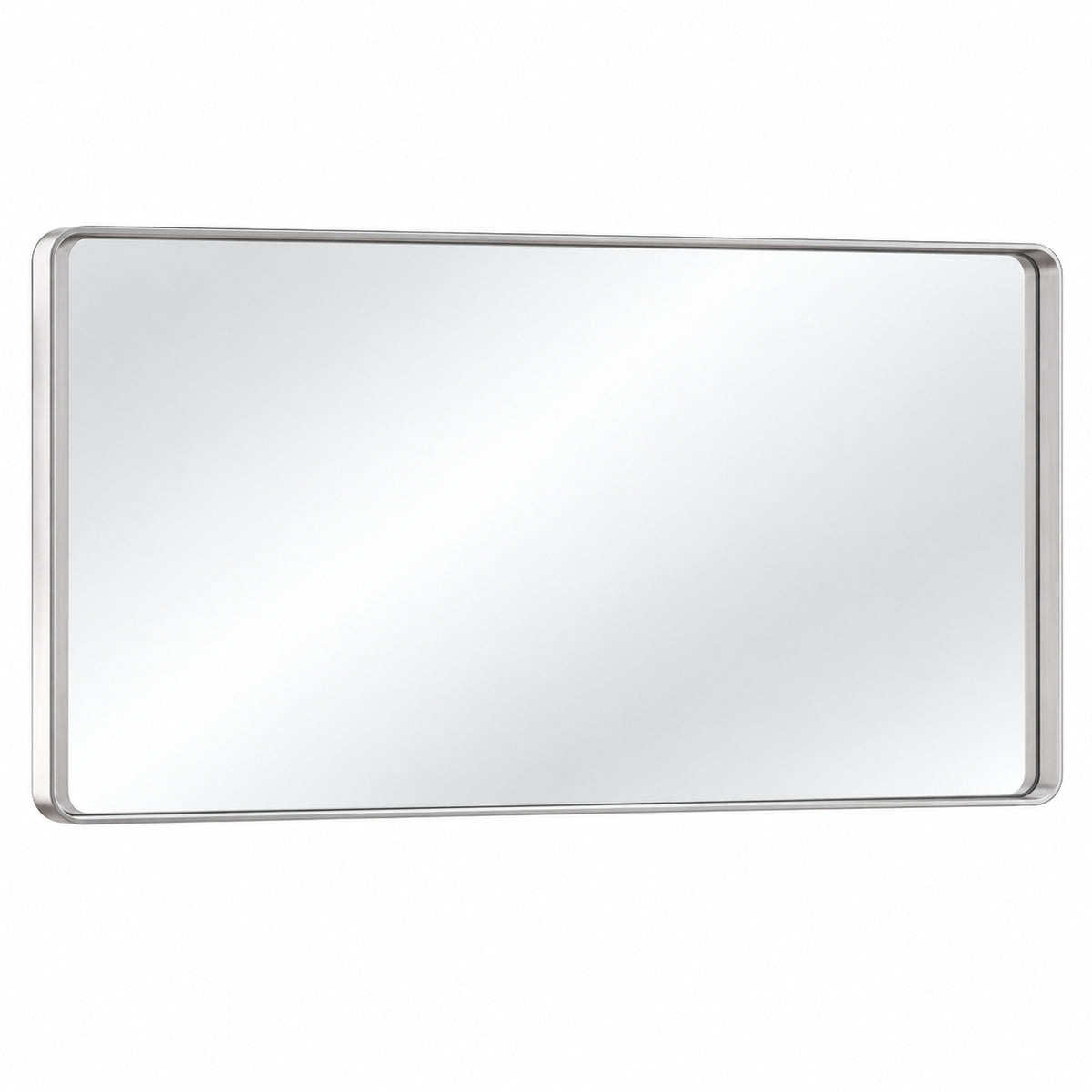 TETOTE 48 in W x 30 in H Rectangular Aluminum Framed Wall Mount Bathroom Vanity Mirror in Silver