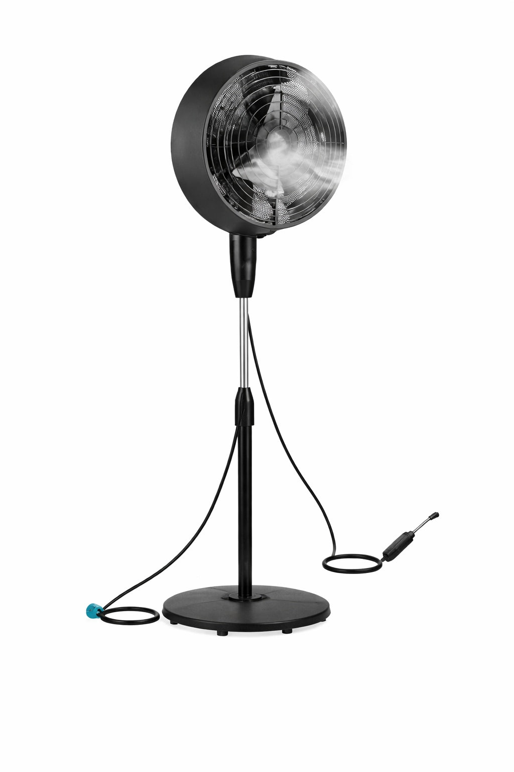 Pelonis 18 in 3 Speeds Outdoor Misting Pedestal Fan in Black with 80 Oscillation 1600 CFM for up to 500 sq ft
