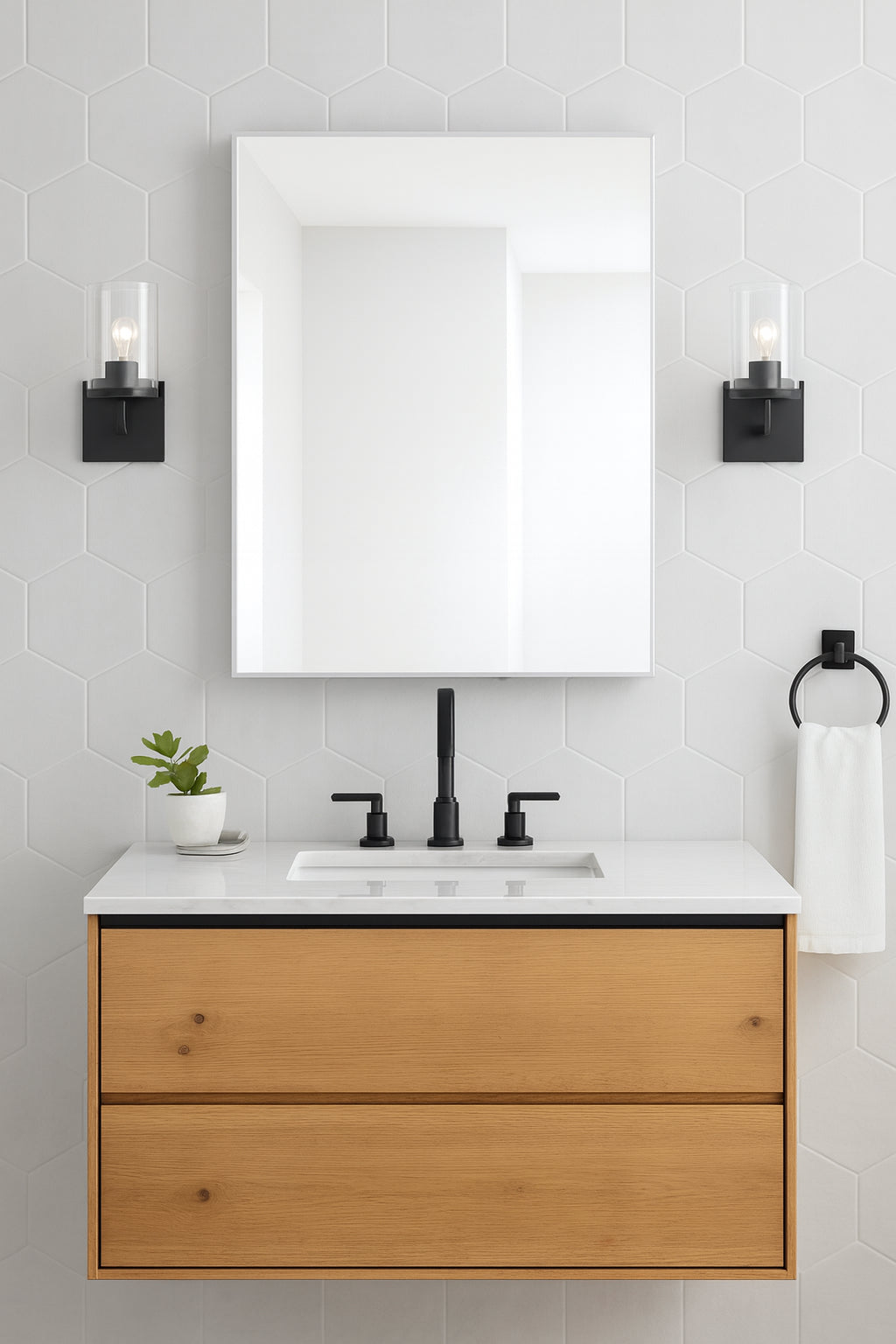Glacier Bay 24 in. W x 30 in. H Rounded Corner Rectangular Brushed Nickel Medicine Cabinet with Mirror