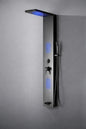 BWE 2 Jet Rainfall Shower Panel System with Rainfall Waterfall Shower Head and Shower Wand with LED Light in Black