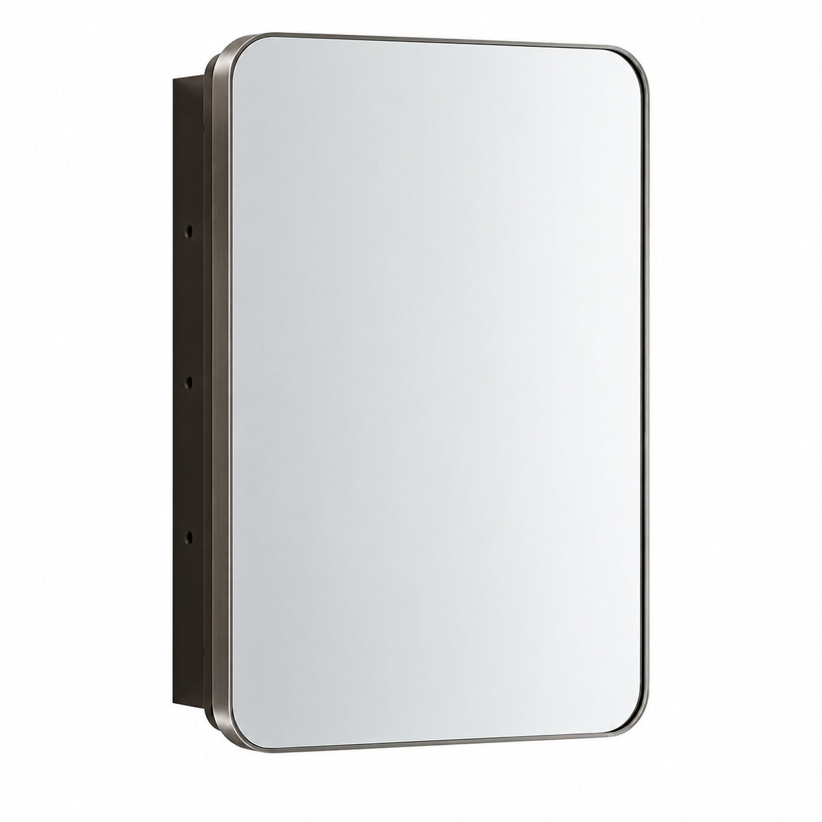 17 in W x 25 in H Rectangular Black Stainless Steels Framed Recessed Surface Mount Medicine Cabinet with Mirror hd JGYJ4060BK