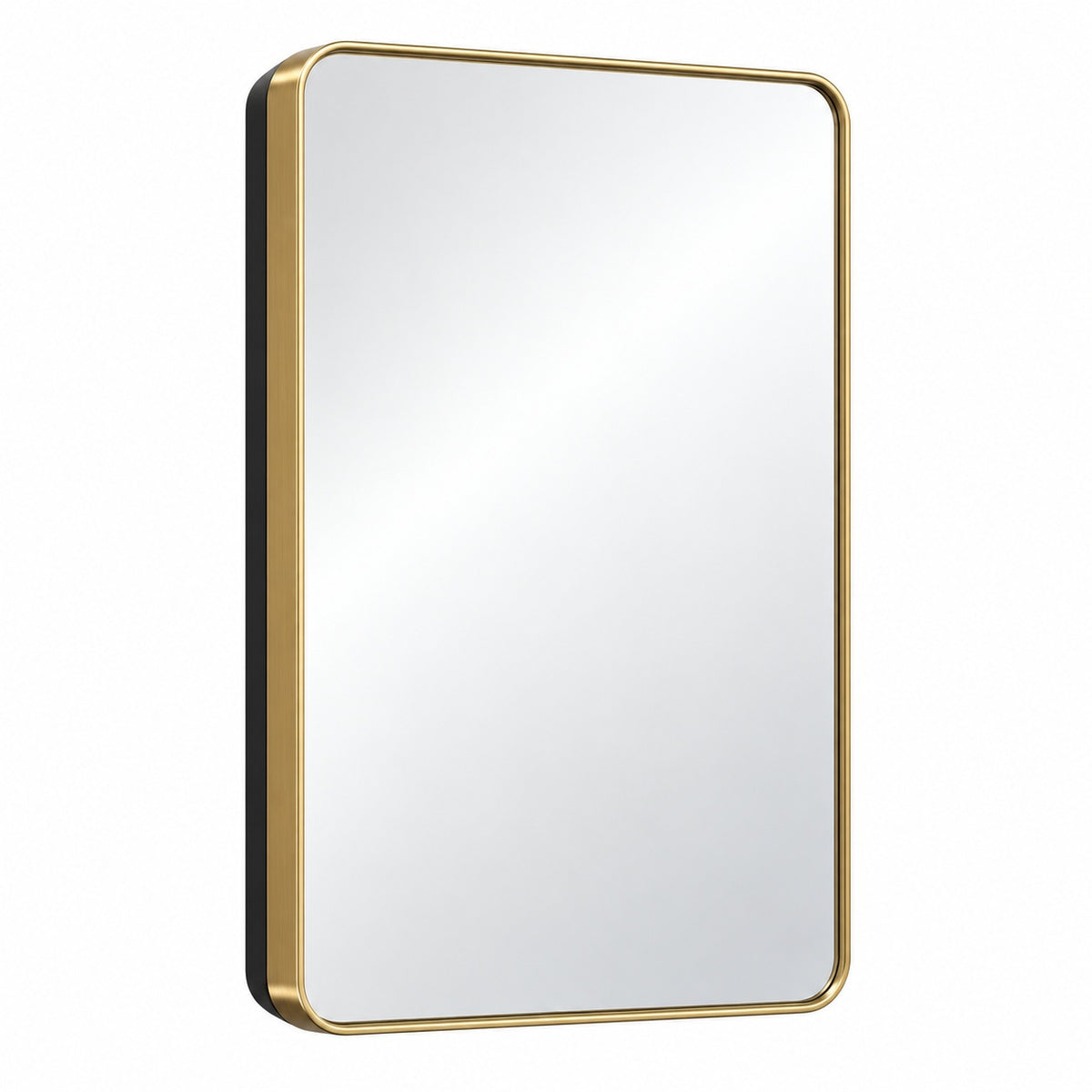 20 in W x 26 in H Rectangular Brass Gold Stainless Steels Framed Recessed Surface Mount Medicine Cabinet with Mirror hd JGYJ5066GD